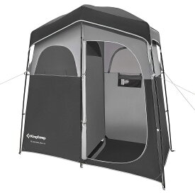 KingCamp 着替えテント 両室 非常用トイレ テント 簡易シャワールーム 簡易トイレ 更衣室 ビーチテント プライベートテント アウトドアトイレテント 防災 設置簡単 持ち運び便利 収納袋付き