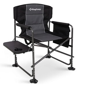 KingCamp �f�B���N�^�[�`�F�A �܂肽���� ����T�C�Y �ω׏d200kg �A�E�g�h�A �`�F�A �T�C�h�e�[�u��&�|�P�b�g�t�� �L�����v�֎q �f�B���N�^�[�Y�`�F�A ����t�b�g�J�o�[ �g�ѕ֗� �L�����v�p