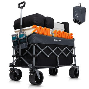 �y4/9�܂Ł�P5�{+15%OFF�N�[�|���zKingCamp �L�����[���S�� �܂肽���� 110L/200L��e�� �ω׏d150kg/180kg �q���ڂ���� �����^�b�`���[ ������ �R���p�N�g���[ ���C�h�^�C�� �S�n�`�Ή� �L�����v �^��