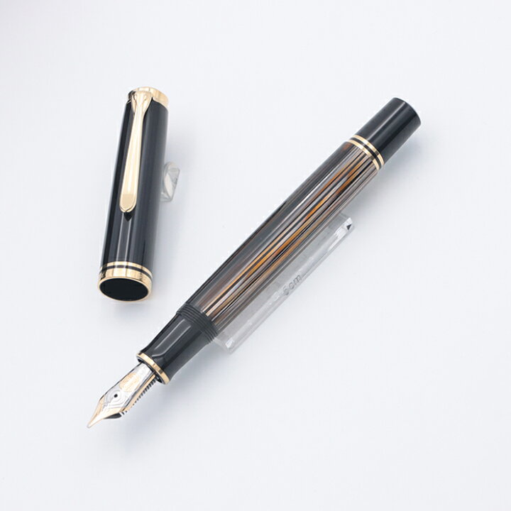 楽天市場】Pelikan ペリカン 万年筆 スーベレーン M800 茶縞 M【中古 