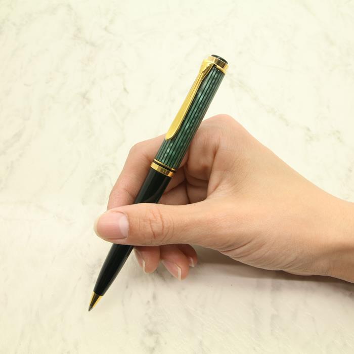 希少】ペリカン K800 緑縞 ボールペン-