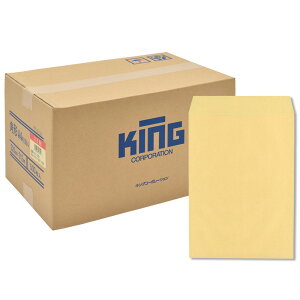 キングコーポレーション 角形A4号封筒 500枚 クラフト(OKゴールド) 85g 郵便枠なし スミ貼 茶 228×312mm 011001
