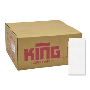 キングコーポレーション 長形3号封筒 500枚 81.4g プリンタ対応 窓なし 郵便枠なし スミ貼 白 ホワイト 120×235mm 191511