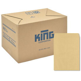 キングコーポレーション 角形3号封筒 500枚 クラフト(オリンパス) 85g 郵便枠なし センター貼 茶 216×277mm 150201