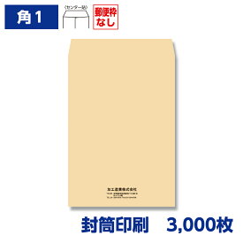 封筒印刷 角形1号封筒 クラフト 85g 3,000枚 270×382mm 150702-3000N