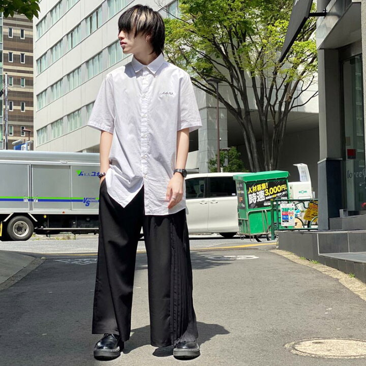 楽天市場 Kmk サイドプリーツ切替ワイドパンツ原宿 キングリーマスク メンズ レディース ユニセックス ボトム 新作 青木志貴 芝健 はやちん 中山咲月 砂川脩弥 喜矢武豊 ゴールデンボンバー キングリーマスク