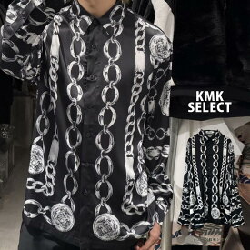 チェーン総柄シャツ原宿 キングリーマスク KINGLYMASK メンズ レディース ユニセックス 男女兼用 2026 S/S 春新作 KMK セレクト