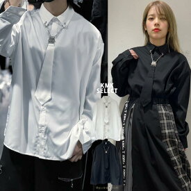 チェーンタイ長袖シャツ原宿 キングリーマスク KINGLYMASK メンズ レディース ユニセックス 男女兼用 2024 A/W 秋新作 KMK セレクト青木志貴
