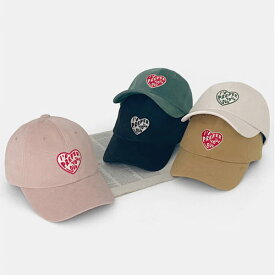 キャップ Hat Cap ハート 刺繍 ポイント ボールキャップ ベーシック デザイン 四季 帽子 カジュアル◎（F）6721-MHコットンビッグハートボールキャップ