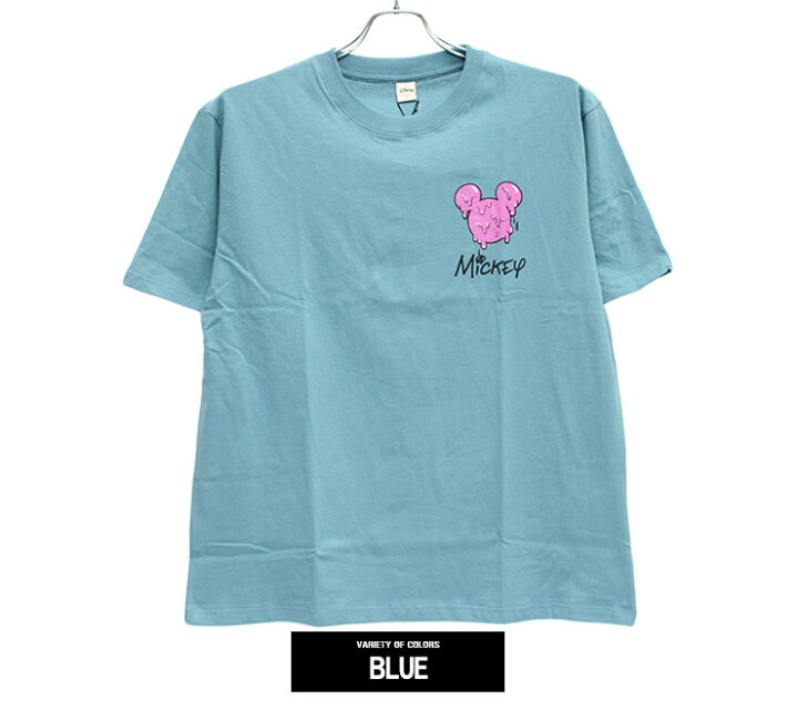 楽天市場 メール便で送料無料 ディズニー Disney 半袖 Tシャツ メンズ 大きいサイズ ミッキーマウス Mickey Mouse 総柄 プリント カットソー 半袖tシャツ かわいい おおきいサイズ クルーネック ミッキー キャラクター ワークマン プラス 大きいサイズのkingman