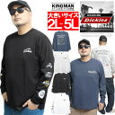 ジェニュイン ディッキーズ(GENUINE DICKIES) 長袖Tシャツ メンズ 大きいサイズ 袖 ロゴ プリント クルーネック カットソー 長袖 Tシャツ ブランド ラインプリント ロングTシャツ ロンT ポケット 白 黒 コットン 綿100％ ストリート系 ワークマン プラス