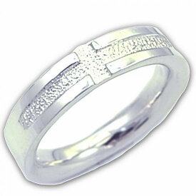 シルバー925 クロス リング ”Wish” インサイドダイヤモンド 十字架 文字入れ刻印可能♪/ペアセットリング/結婚指輪/マリッジリング