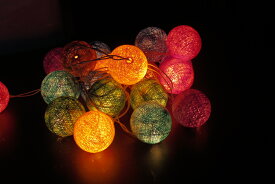 インテリアライト コットンボール マーブルマルチ アジア雑貨 コットンボール マーブル フロアライト 乾電池式 コットンボールランプ ラタンボール イルミネーション ライト 部屋 電飾 インテリア雑貨 led インテリア おしゃれ かわいい 可愛い プレゼント ギフト 贈り物 sss