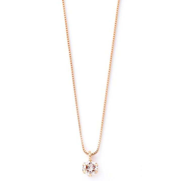 楽天市場】ダイヤモンド ネックレス 0.1ct K18ピンクゴールド 一粒 6本 