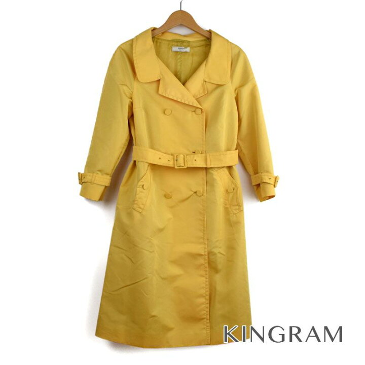 楽天市場】プラダ PRADA スプリングコート イエロー系 シルク  