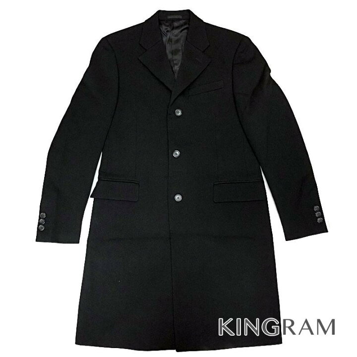 楽天市場】プラダ PRADA ウールロングコート 46R RN98339 ブラック  