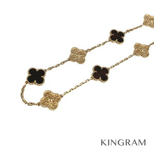 ヴァンクリーフ&アーペル Van Cleef & Arpels ヴィンテージ アルハンブラ ネックレス K18PG(750) レターウッド 10モチーフ kkd【中古】
