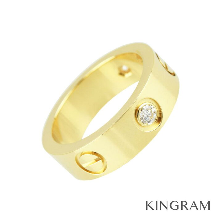 楽天市場】カルティエ CARTIER ラブリング ハーフダイヤ リング K18YG 