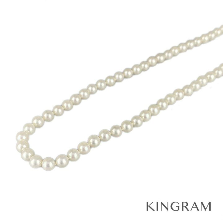 楽天市場 ティファニー Tiffany Co シグネチャー ネックレス K18yg 750 パール アコヤ真珠 5mm 5 5mm 87玉 Skd 中古 キングラム楽天市場店