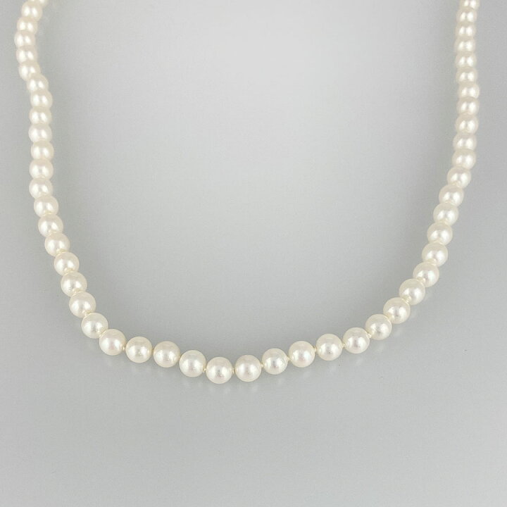楽天市場 ティファニー Tiffany Co シグネチャー ネックレス K18yg 750 パール アコヤ真珠 5mm 5 5mm 87玉 Skd 中古 キングラム楽天市場店