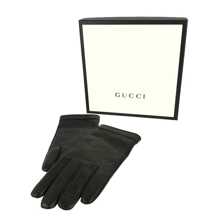 楽天市場 グッチ Gucci 手袋 グッチシマ Gg レザー グローブ ブラック ラムスキン カシミヤ メンズ 手袋 Rsa 中古 キングラム楽天市場店