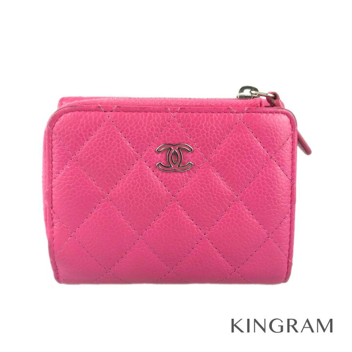 楽天市場 シャネル Chanel マトラッセ 三つ折財布 ピンク キャビアスキン レディース財布 Te 中古 キングラム楽天市場店
