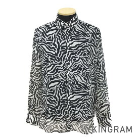 サンローラン SAINT LAURENT ゼブラ シマウマ ホワイト ブラック ウール メンズ シャツ rsa【中古】