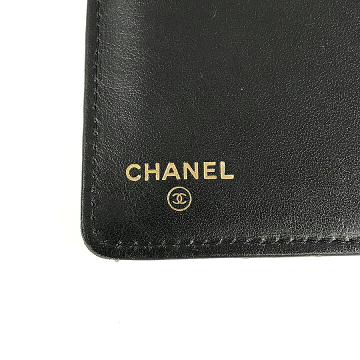 楽天市場】シャネル CHANEL カメリア 長財布 ブラック レザー 長財布 