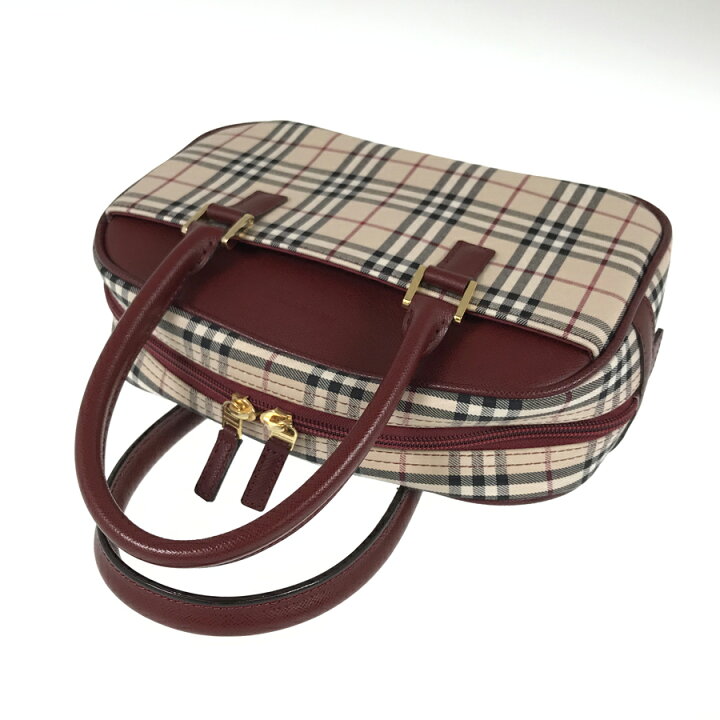 楽天市場】バーバリー BURBERRY ノバチェック ミニボストン ベージュ 