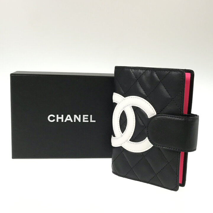 楽天市場】シャネル CHANEL カンボンライン ブラック ラムスキン 手帳 