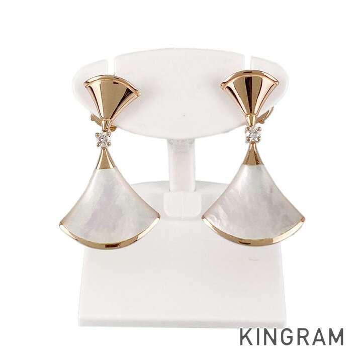 楽天市場】ブルガリ BVLGARI ピアス K18PG シェル ダイヤモンド 