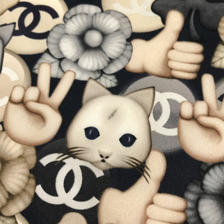 楽天市場】シャネル CHANEL シュペット 猫柄 キャット マルチカラー 
