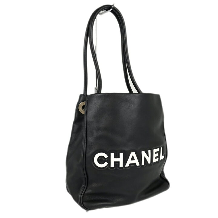 楽天市場】シャネル CHANEL カメリア ロゴ ブラック ラムスキン トート 