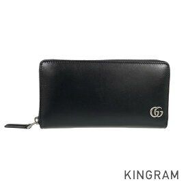 グッチ GUCCI GGマーモント 428736 レザー 長財布 ラウンドファスナー ki【中古】