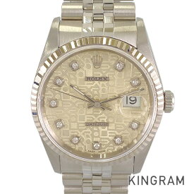 ロレックス ROLEX デイトジャスト 16234 SS WG ダイヤモンド 自動巻 メンズ 腕時計 te【中古】