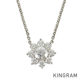 ハリーウィンストン HARRY WINSTON サンフラワー ミニ ペンダント PEDPNA003SF Pt950 ダイヤモンド ダイヤモンド ネックレス ss【中古】