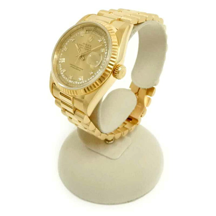 楽天市場 ロレックス Rolex デイデイト 138lb サークルダイヤ 10pダイヤ K18 イエローゴールド メンズ E番 Ku 中古 キングラム楽天市場店