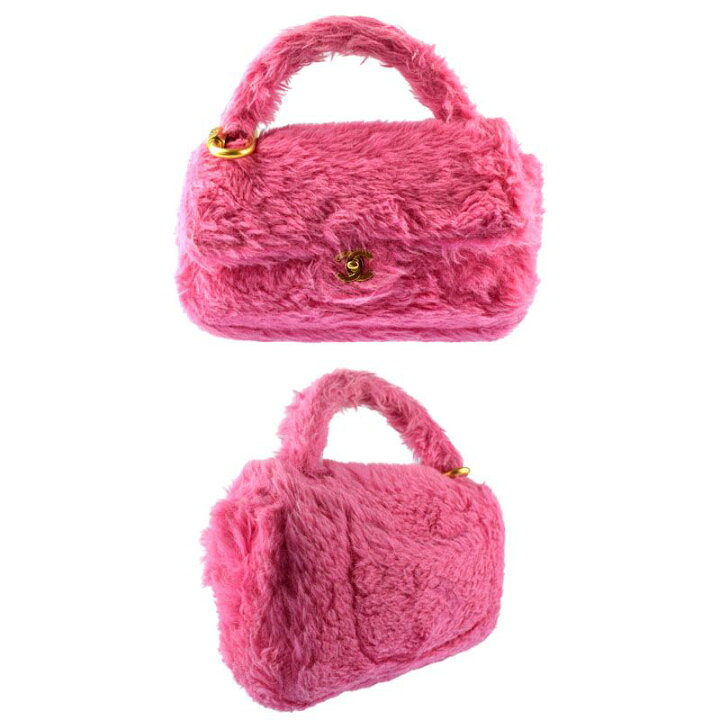 楽天市場】シャネル CHANEL 親子バッグ ゴールド金具 ピンク ファー 
