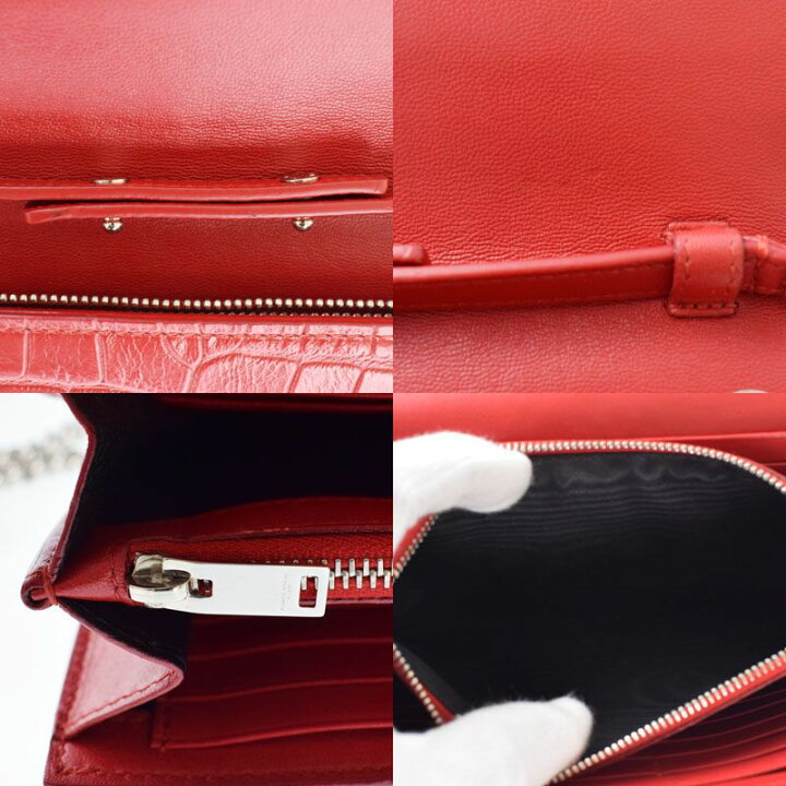 楽天市場】サンローラン SAINT LAURENT PARIS 型押し クロコ チェーン 