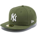 ニューエラ キャップ ヤンキース NEWERA 59FIFTY ニューヨーク・ヤンキース ニューエラキャップ MLB メジャーリーグ 帽子 NEWERA CAP メンズ レディース ユニセックス 大きい サイズ 深め オールシーズン ライフルグリーン ホワイト 14525201