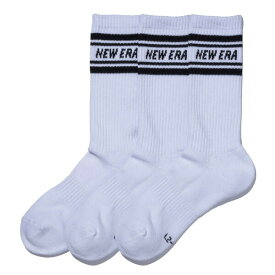 正規取扱店 ニューエラ キャップ 靴下 NEW ERA ソックス クルー 3ペア ライン フラッグロゴ エンブロイダリー Socks ニューエラキャップ スポーツソックス おしゃれ プレゼント 4色展開 4サイズ展開 13529422 13517761 13517762 13517763