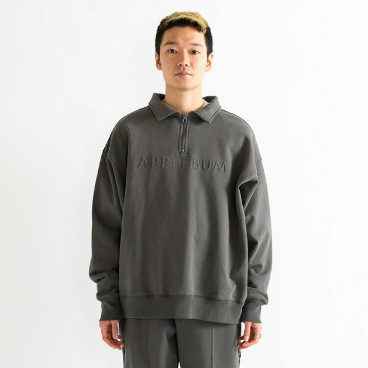 楽天市場】アップルバム APPLEBUM Solid Color Half Zip Sweat ハーフ  