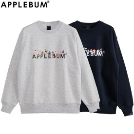 アップルバム スウェット APPLEBUM 9 PLAYERS CREW SWEAT メンズ レディース コラボ MLB メジャーリーグ グッズ グレー トレーナー スエット 長袖 裏毛 ブランド おしゃれ かっこいい 人気 春 秋 冬 大きい サイズ 正規品 ユニセックス ML2410402