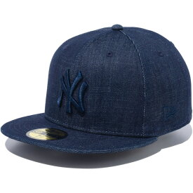 ポイント2倍 ニューエラ キャップ 送料無料 NEWERA 59FIFTY ニューヨーク・ヤンキース ニューエラキャップ 正規取扱店 MLB メジャーリーグ 帽子 ユニセックス インディゴデニム × ネイビー 55.8cm-63.5cm 13562236