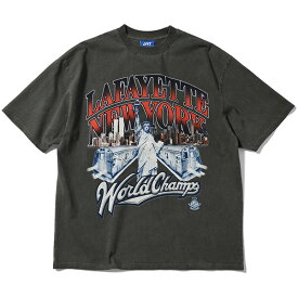 LFYT ラファイエット Tシャツ WORLD CHAMPS TEE TYPE-7 VINTAGE EDITION メンズ レディース ヴィンテージTシャツ 黒 ブラック おしゃれ かっこいい おすすめ 人気 ブランド LAFAYETTE エルエフワイティー 正規品 ユニセックス オールシーズン LS240102