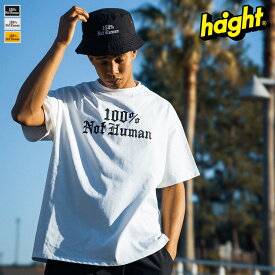 ヘイト Tシャツ HAIGHT 100% NOT HUMAN Tee tシャツ 半袖 メンズ ブランド 綿 コットン ヘビーウエイト 厚手 おしゃれ かっこいい 人気 正規品 大きい サイズ オーバーサイズ ビッグシルエット リラックス ユニセックス オールシーズン 夏 HTSS-241010