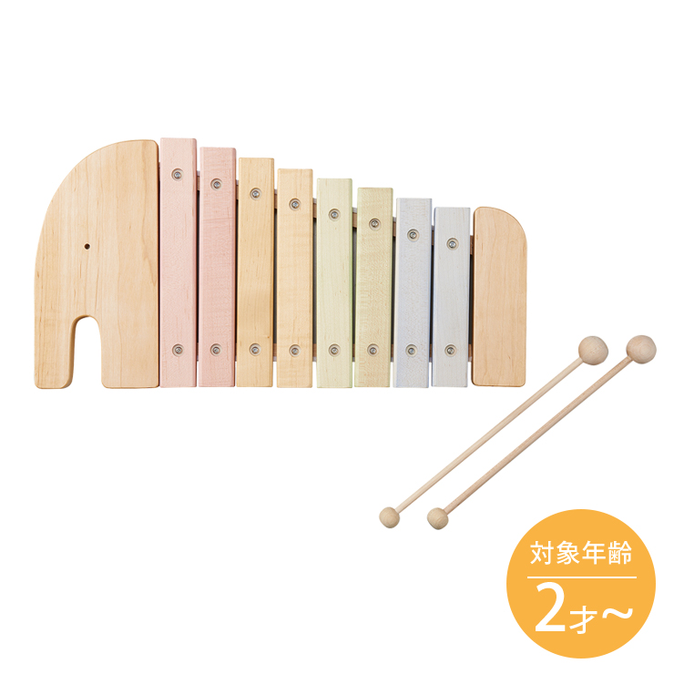 NIHON エレファントシロフォン 木琴 シロフォン 楽器 日本製 国産 蔵 天然木 木製 ぞう ゾウ 音のおもちゃ 誕生日 子供用 おもちゃ エドインター キッズ ギフト 贈り物 店舗良い 出産祝い プレゼント べビー 2歳 知的玩具