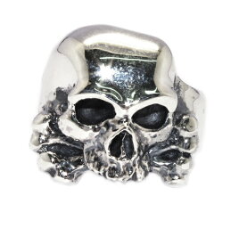 クレイジーピッグ　CRAZY PIG DESIGNS　THREE QUARTER SKULL & BONE RING #105