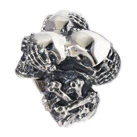 クレイジーピッグ　　CRAZY PIG DESIGNS　THREE WISE SKULL RING #225