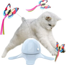 猫 おもちゃ 自動 ねこ おもちゃ 猫じゃらし 猫用 電動おもちゃ 360度回転 自動 猫遊び ペット センサー付き 屋内猫用猫おもちゃ 蝶のデザイン 蛍光効果 安全素材 猫へのプレゼント 一人遊び 寂しさ解消 ストレス解消 運動不足対策 【海外通販】